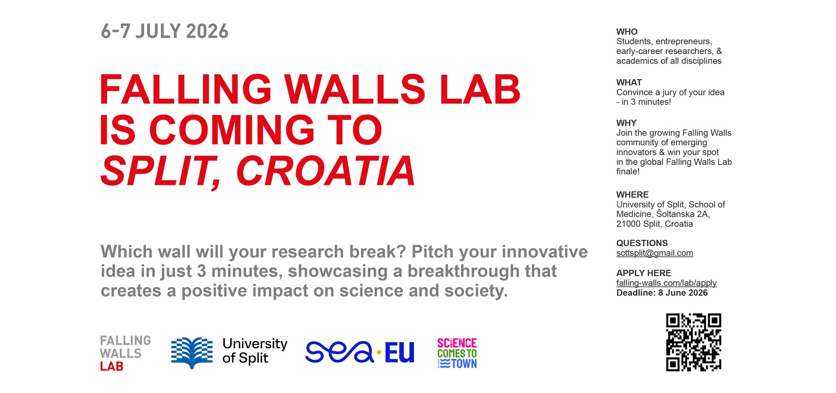 Prijavite se na Falling Walls Lab SEA-EU i predstavite svoje inovativne ideje